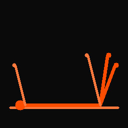 Line drawing of a dead bug — on the back, opposite arm and leg extended in a controlled hold.