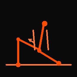Line drawing of a half-kneeling psoas stretch — back knee on the floor, hips square and forward.